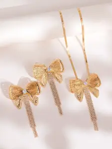 Voylla Gold-Plated Blume Bling Bow Affair Pendant Set