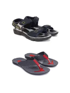 PENNEN Set Of 2 Sports & Thongs Sandals