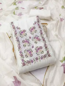 Peachmode Floral Embroidered Sequinned Unstitched Dress Material