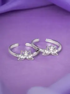 RACHIVA Rhodium-Plated Toe Rings