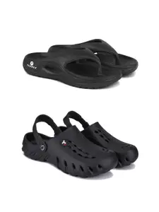 PENNEN Men Set Of 2 Solid Synthetic Clogs