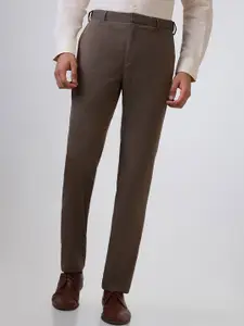 Raymond Men Solid Regular Fit Mid-Rise Formal Trousers