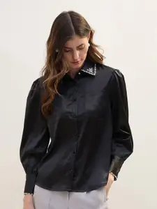 Iconic Women Solid Spread Collar Casual Shirt