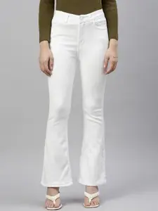 ADBUCKS Women Bootcut High-Rise Slash Knee Stretchable Jeans