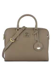 Da Milano Leather Structured Satchel with Applique