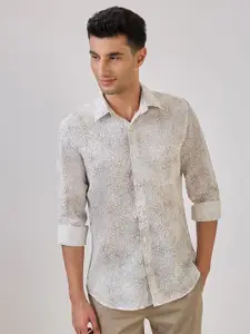 Raymond Contemporary Fit Printed Semicutaway Collar Formal Shirt