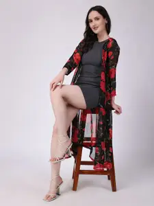 Moda Rapido Women Printed Longline Shrug