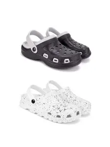 DRACKFOOT Men Set of 2 Self Design Stylish Clogs