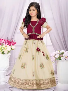 Lagorii Girls Embellished Beads and Stones Ready to Wear Lehenga &