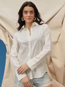 CORSICA Women Solid Comfort fit Cotton Casual Shirt