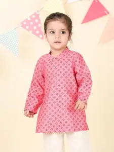 Fabindia Boys Ethnic Motifs Printed Mandarin Collar Straight Kurta