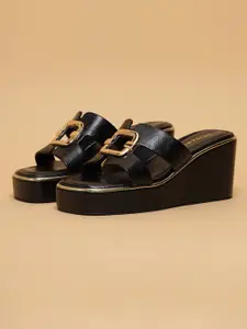 ERIDANI Women Wedge Sandals with Buckles