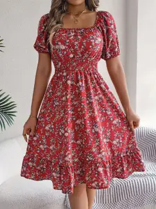 all about you Floral A-Line Midi Dress