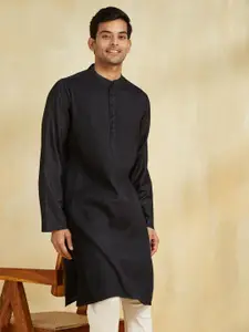 Fabindia Striped Thread Work Pintucks Straight Kurta