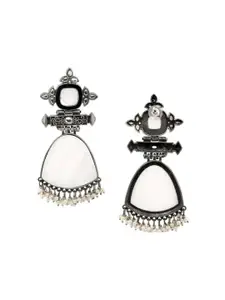 Sangria Oxidised Artificial Beads Beaded Dome Shaped Jhumkas