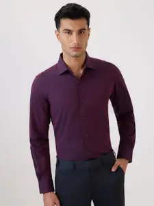 Raymond Printed Pure Cotton Contemporary Fit Cutaway Collar Formal Shirt