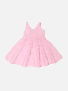 Bodycare Girls Smocked Detail Fit & Flare Tiered Dress
