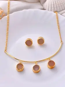 DressBerry Gold-Plated Stone Studded Necklace