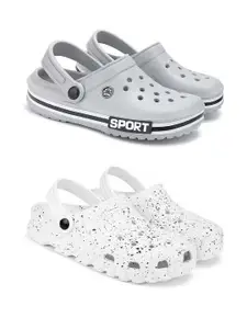 DRACKFOOT Men Set of 2 Self Design Canvas Clogs