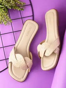 CORSICA Women Textured Open Toe Flats