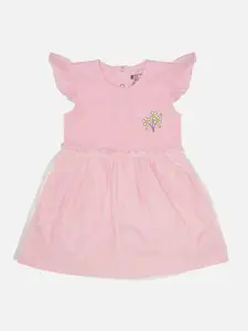 Bodycare Flutter Sleeve Fit & Flare Knee Length Dress