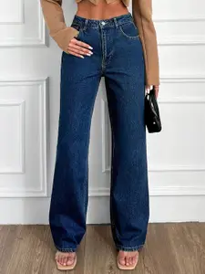 DressBerry Women Comfort Straight Fit Mid-Rise Clean Look Stretchable Jeans