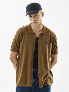 Snitch Hazelnut Short Sleeves Pure Cotton Shirt