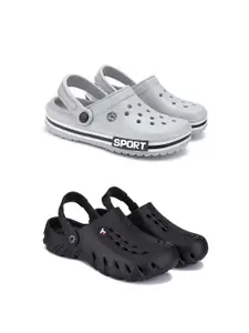 DRACKFOOT Men Set of 2 Clogs Flip Flops