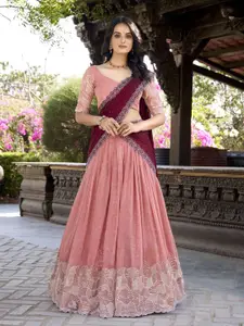 LOOKNBOOK ART Embroidered Ready to Wear Lehenga & Unstitched Blouse With Dupatta