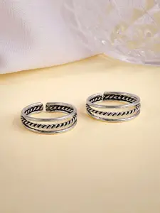 GIVA Rhodium-Plated Toe Rings