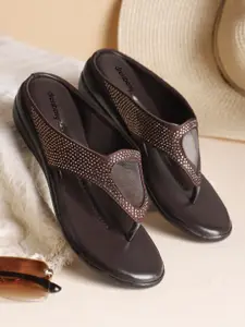 DressBerry Embellished Open Toe Wedge Sandals