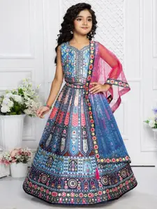 BAESD Girls Printed Ready to Wear Lehenga & Blouse With Dupatta
