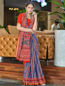 LeeliPeeri Designer Striped Zari Bagru Saree