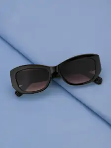 Carlton London Black Toned with Blue Shade UV Protected Lens Butterfly Sunglass