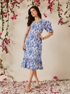 STREET 9 Floral Print One Shoulder Fit & Flare Dress