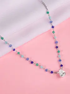 GIVA Sterling Silver Rhodium-Plated Necklace