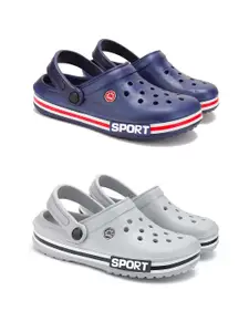 DRACKFOOT Men Set of 2 Solid Clogs Flip Flops