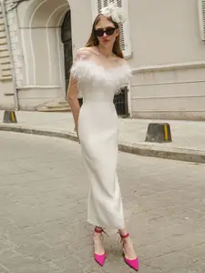 bebe Women Off-Shoulder Sheath Dress