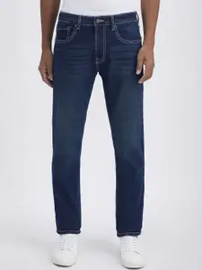 Pepe Jeans Men Straight Fit Mid-Rise Low Distress Stretchable Jeans