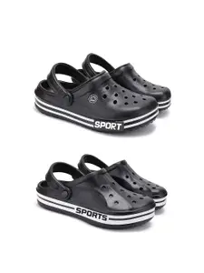 DRACKFOOT Men Pack Of 2 Self Design Clogs