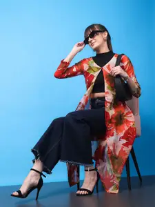 Moda Rapido Women Printed Longline Shrug