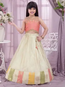 Lagorii Girls Embellished Sequinned Ready to Wear Lehenga &