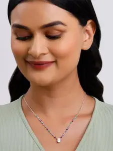 GIVA Silver Silver-Plated Necklace