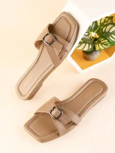 CORSICA Women Colourblocked Open Toe Flats with Buckles