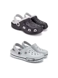 DRACKFOOT Men Pack Of 2 Stylish Clogs Flip Flops