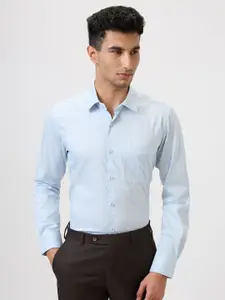 Raymond Checked Contemporary Fit Semicutaway Collar Formal Shirt