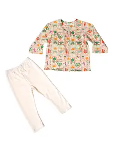 Sangria Boys Quirky Printed Cotton Kurta with Trousers