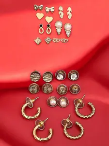 OOMPH Set Of 14 Heart Shaped Studs