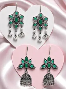 OOMPH Floral Jhumkas Earrings