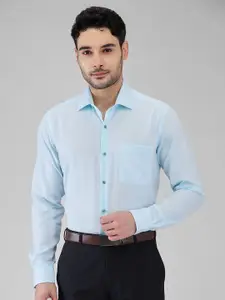 Raymond Contemporary Fit Structure Pure Cotton Semicutaway Collar Formal Shirt